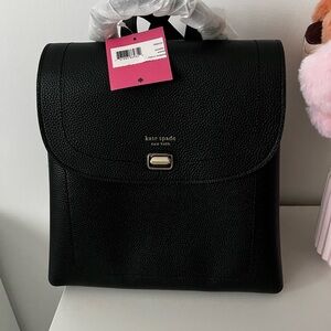 Kate Spade Black Textured Backpack